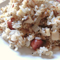 soratea's cooksnap of when they made エリンギとゆかりの❤ガーリック炒飯.