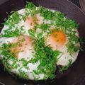 ひっこ's cooksnap of when they made 目玉焼きにパセリ(人参の葉っぱ)を乗せて.