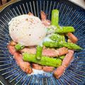 しゅがーぐらいだー's cooksnap of when they made アスパラとベーコンの温泉卵ソース.