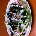 えっちょん。's cooksnap of when they made 海苔うま！蒸し鶏と水菜のシーザーサラダ♫.