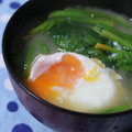 ゆみにゃむ's cooksnap of when they made ほうれん草と落とし卵の味噌汁.