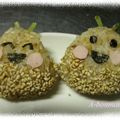 A-bonmama's cooksnap of when they made クリさんおにぎり.