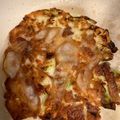 ュキンコ's cooksnap of when they made 米粉のお好み焼き.