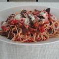 なこなここ's cooksnap of when they made トマトとなすのチーズパスタ.