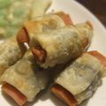 SYNDY's cooksnap of when they made 餃子の皮でソーセージチーズ揚げドッグ.