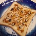 龍青空ママ's cooksnap of when they made レーズンきなこトーストを黒蜜で.