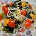 フリージア♬'s cooksnap of when they made モヤシとワカメのポン酢合え.
