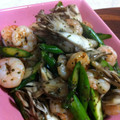 pulp1211's cooksnap of when they made エビとアスパラのクレソル炒め.