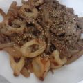 naonaocchi's cooksnap of when they made 竹輪とこんにゃくと豚肉の味噌炒め.