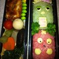 MIYUママちん's cooksnap of when they made ガチャピンとムックのお弁当（キャラ弁）.