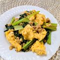 アイリッシュショコラ's cooksnap of when they made 小松菜☆鶏ひき肉☆卵のオイスターソース☆.