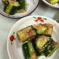 なーなちゃん's cooksnap of when they made 箸休めに梅肉とキュウリの胡麻風味和え.