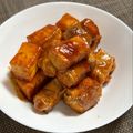 ☆あいちゃん's cooksnap of when they made 厚揚げの肉巻きコチュジャン.