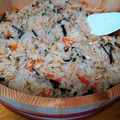たけニョコ's cooksnap of when they made 筍と蕨の山菜おこわ　～炊飯器で～.
