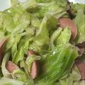 K0A9O0R8U♪'s cooksnap of when they made キャベツとウインナーのガリバタ炒め.