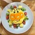 はなのかいぬし's cooksnap of when they made アンパンマンお誕生日プレート　3歳.