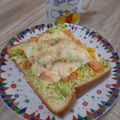 ponnko's cooksnap of when they made 朝食にも♡鮭とキャベツで簡単トースト♬.
