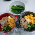 クック3N0VKO☆'s cooksnap of when they made オクラの三色丼.