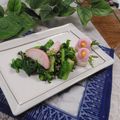 クックHG9V8Y☆'s cooksnap of when they made “菜の花/桃色かまぼこ/ごま々油和え”.