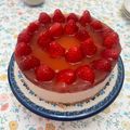 hallomichi's cooksnap of when they made ゼリーと二層のいちごのレアチーズケーキ♪.