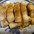 クックU1EBP7☆'s cooksnap of when they made 切り餅で♪豚バラ肉巻きの濃厚甘辛生姜焼き.
