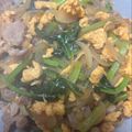 ゆかなん姫's cooksnap of when they made 焼肉のタレで簡単！豚こまと小松菜の卵炒め.
