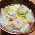 kinniko's cooksnap of when they made 白菜＆プリッツル鶏ひき肉団子の春雨スープ.