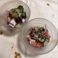 yesmama's cooksnap of when they made 蛸&胡瓜&トマトの カリジャコ和え.