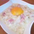 チャァアァ's cooksnap of when they made お粥のカルボナーラ♪ 優しいのが嬉しい♪.