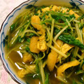 mmameco's cooksnap of when they made 水菜とお揚げさん☆カレー味で.