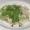 きらり流れ星's cooksnap of when they made 水菜ときのこのポン酢チャーハン.