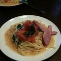 123ママ's cooksnap of when they made 旅の思い出♪トマトとバジルの冷製パスタ.