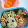 シングルみどり's cooksnap of when they made ピカチューおにぎり☆キャラ弁☆.