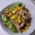 目奈乃's cooksnap of when they made スナップえんどうとコーンのにんにくマヨ炒.