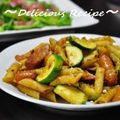 1646's cooksnap of when they made ズッキーニとウィンナーのカレーペンネ.