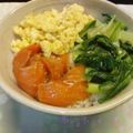 駄ぱん's cooksnap of when they made めちゃめちゃ簡単！サーモンの三色丼♪.