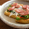cafe0305's cooksnap of when they made 簡単ﾚｼﾋﾟ★厚揚げdeピッツァ.