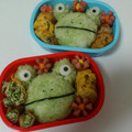 まめたんandママ's cooksnap of when they made 簡単　カエルのお弁当　キャラ弁.