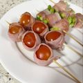 sora118's cooksnap of when they made 簡単！おつまみ！トマトとベーコンの串焼き.