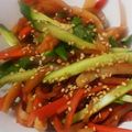 ぺんぺん号's cooksnap of when they made 人参大根きゅうり大葉ちくわで♪しりしり♪.