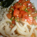 たちゅら's cooksnap of when they made 生のオクラdeとまとろ☆冷やしうどん.