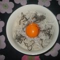 ちかぽん０８０３'s cooksnap of when they made 簡単朝食☆じゃこの玉子かけ♪.