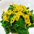 ポキコちゃん's cooksnap of when they made はなびし草のほうれん草と菊の花のお浸し.