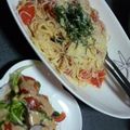 ｧーこ's cooksnap of when they made トマトと大葉の冷たいパスタ。.