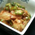 鈴ピヨ's cooksnap of when they made 今日のご飯にあと1品☆オクラのキムチ和え.