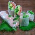 almnomori's cooksnap of when they made タレが絶品★生ハムとサーモンの★生春巻き.