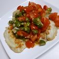 bonnet's cooksnap of when they made 白身魚のソテー　オクラトマトソース.
