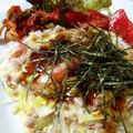 REchiyo's cooksnap of when they made 蒸しもやしのカニ玉乗せ☆.
