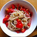 me_eco's cooksnap of when they made トマト大葉のさっぱりそうめん.