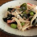 cafe0305's cooksnap of when they made 新玉ねぎと豆のごまマヨサラダ.